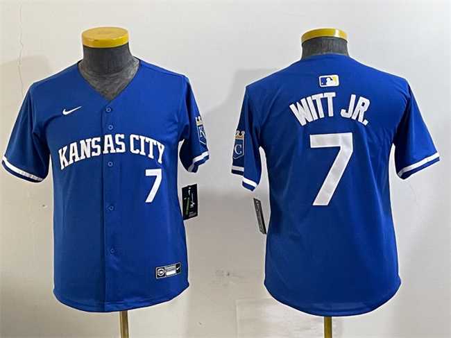 Youth Kansas City Royals #7 Bobby Witt Jr. Royal Limited Stitched Jersey